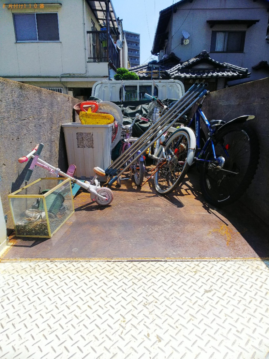 【福山市】三輪車、自転車、プランター、布団干し、鉢植え等の回収