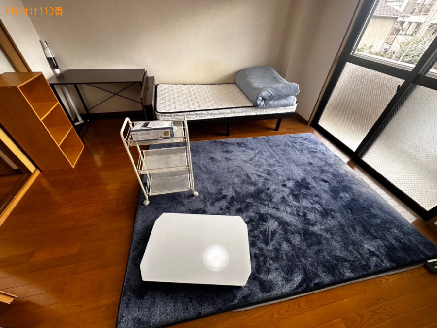 【尾道市西則末町】マットレス付きシングルベッド、布団等の回収